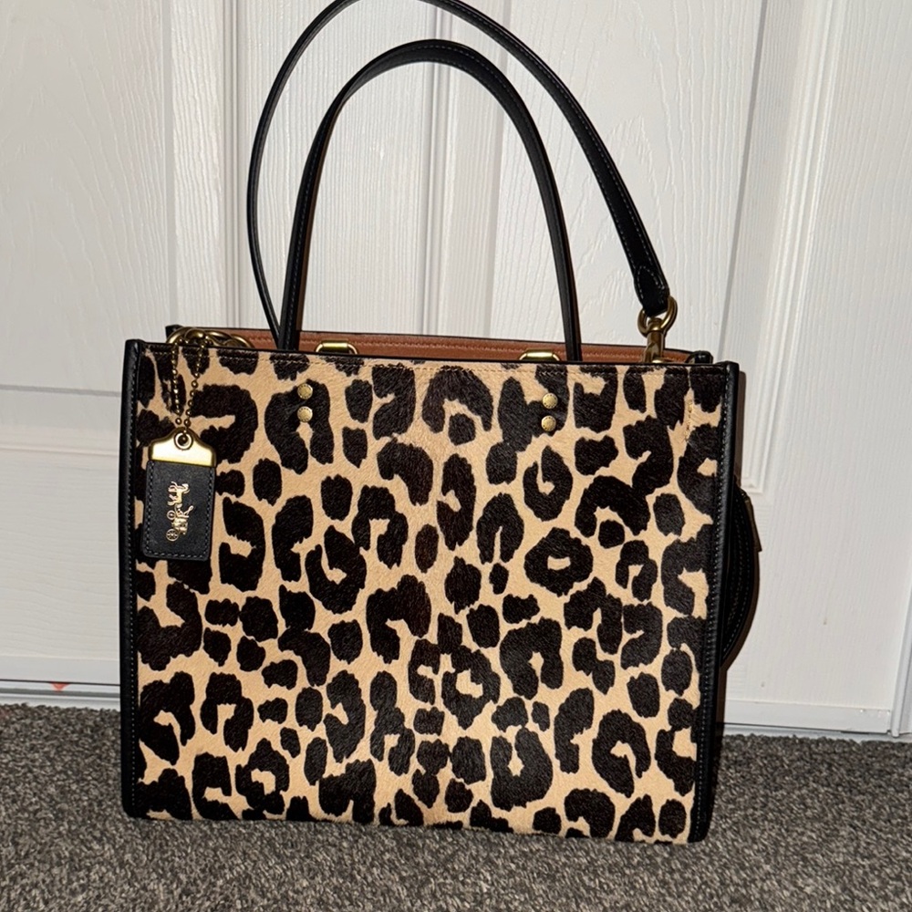 Coach Calf Hair Leopard Rogue
